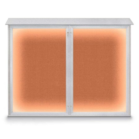 United Visual Products Triple Door Enclosed Indoor Letterboard UV1128-GOLD-WHITE